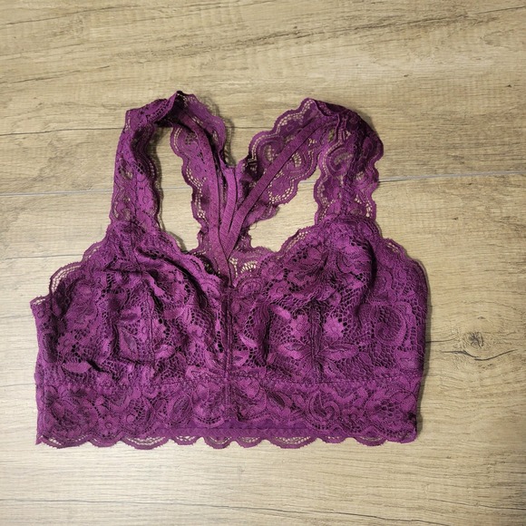 Serra Women's Floral Lace Bralette Size Medium Purple - Picture 1 of 5